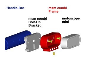 motogadget Msm combi 1 inch handle bar bolt-on-bracket, polished