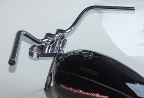 HANDLEBAR "butterfly" by LSL, 1 inch / 25,4 mm, chrome plated steel, w. material report