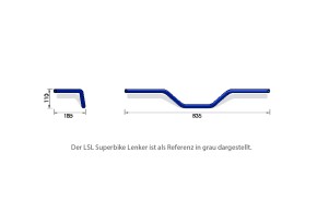 LSL Flat Track Bar L14, 1 Zoll, 95 mm, schwarz
