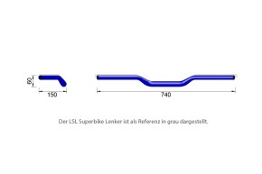 LSL X-bar handlebar XN1 28,6, silver