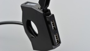DAYTONA SLIM TYPE 2-way USB socket for handlebar attachment