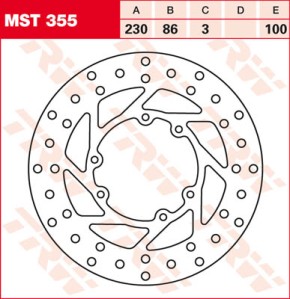 TRW Lucas Brake disc MST355, fixed