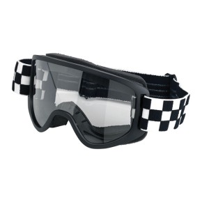 BILTWELL MOTO 2.0 Brille mit Chequered Flag Design Motorradbrille Motocrossbrille