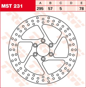 TRW Lucas Brake disc MST231, fixed