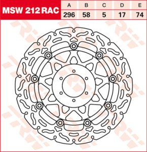 TRW Lucas Brake disc MSW212RAC, floating