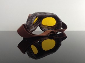 Helmet-goggles/glasses, brown / copper / yellow glasses