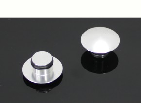 2 HOLE PLUGS for M10 mirror threads, aluminum, silver