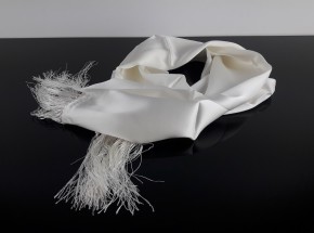 Cafe-Racer SCARF, white, pure silk, Made in GB