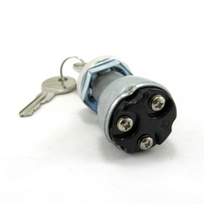 Universal IGNITION KEY SWITCH, 3 Positions, 6, 12 or 24 Volt