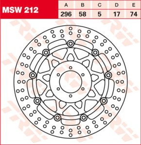 TRW Lucas Brake disc MSW212, floating