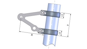 Headlight bracket 40mm, long, with indicator support