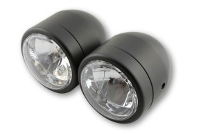 SHIN YO Twin headlight shiny black, 90 mm