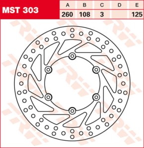 TRW Lucas Brake disc MST303, fixed