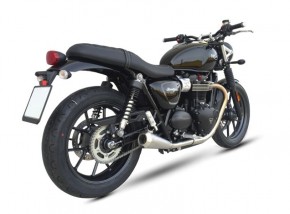 2* SILENCER / exhaust system, f. TRIUMPH Street Twin, stainless steel, "e"-marked