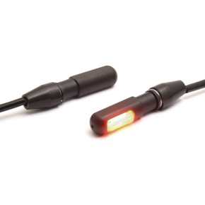 Stake mini LED turn signals, aluminum black, ECE (2pc)