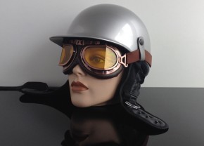 Helmet-goggles/glasses, brown / copper / yellow glasses