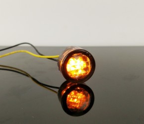 2 small LED-indicators, round, smoked