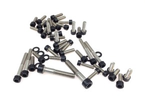 Complete ENGINE SCREW SET for all BMW R-Models, stainless steel with black heads