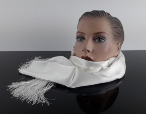 Cafe-Racer SCARF, white, pure silk, Made in GB