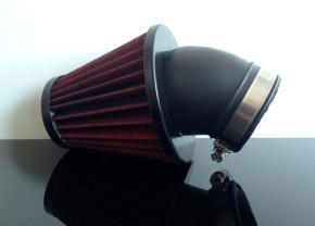 Performance AIR FILTER, app. 40-45mm, 45°connection, RED