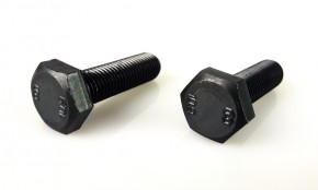 2 Scheinwerfer-BEFESTIGUNGSSCHRAUBEN, M10 x 1,25mm Feingewinde, Stahl, schwarz