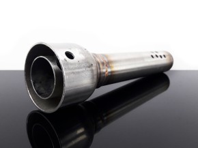 2* SILENCER / exhaust system "Cannonball" f. Hattech, 40mm, stainless steel, polished, "e"-marked, f. BMW R-models / 5 / 6 / 7