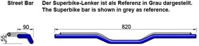 HANDLEBAR "Street Bar" by LSL, 22,2 mm, chrome plated, w. material report