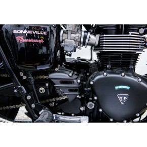 SPROCKET COVER MOTONE, alloy, black, f. Triumph Bonneville / Scrambler / Thruxton 2001-2016