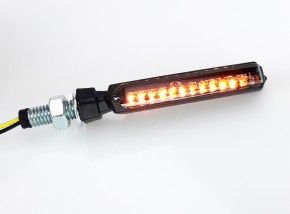 2 Slim LED indicators black with light smoked glass