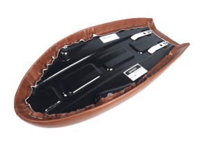 Cafe-Racer, Scrambler SEAT, SR 500, brown leather, black stitching